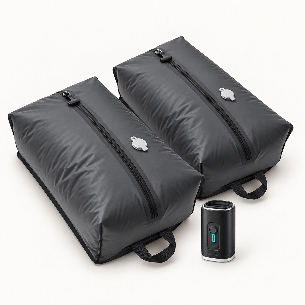 2 vacuum bags + 1 rechargeable pump